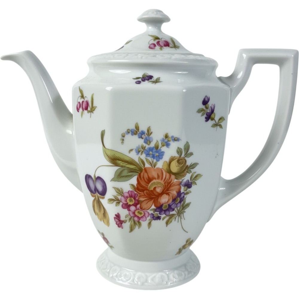 Rosenthal Classic Rose Collection Floral Porcelain Coffee Pot Germany Vintage